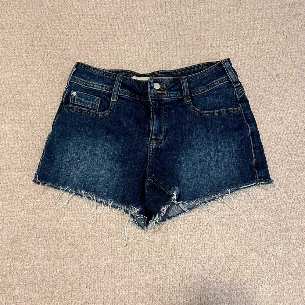 Pilcro Anthropologie Mid-Rise Micro Denim Shorts size 26 in Blue